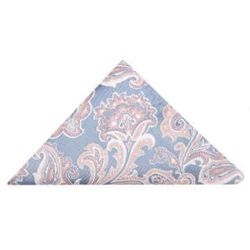 Blue and Pink Paisley Pocket Square