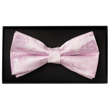 Light Dusty Pink Paisley Handmade Mens Bow Tie