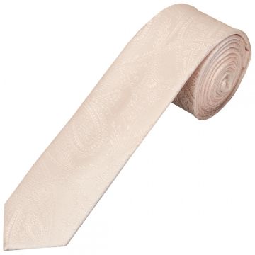 END OF SEASON STOCK Blush Pink Paisley Skinny Boys Tie