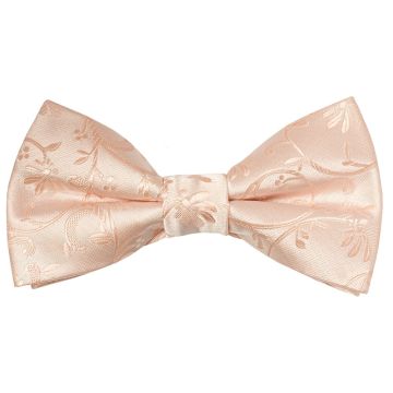 Pre Tied Light Peach Floral Boys Bow Tie Age 18 Months-3 Years
