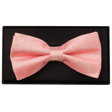 Plain Pink Textured Silk Mens Bow Tie