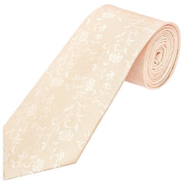 Light Peach and White Floral Classic Men's Tie