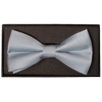 Plain Light Blue Satin Silk Mens Bow Tie