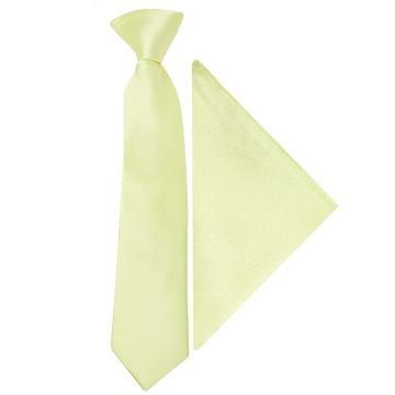Pre Tied Willow Green Boys Tie and Pocket Square Set Age 4-7