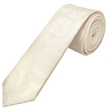 Ivory Paisley Skinny Men's Tie