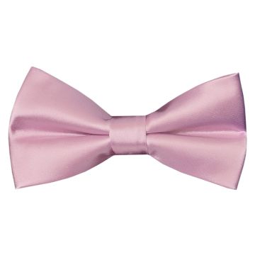 Pre Tied Light Dusty Pink Satin Boys Bow Tie Age 8-11