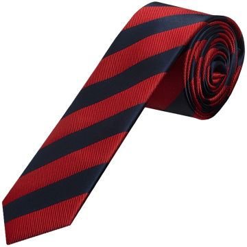 Navy and Red Striped Skinny Men's Tie