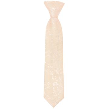 Pre Tied Light Peach and White Floral Boys Tie Age 4-7