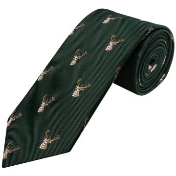 Bottle Green Deer Head Classic Men's Tie