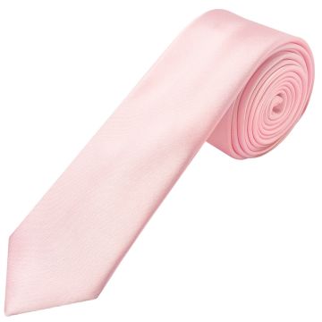 Baby Pink Satin Skinny Men's Tie