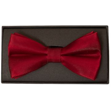 Plain Red Wine Satin Silk Mens Bow Tie