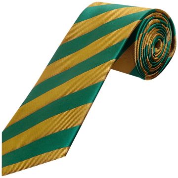Green and Gold Striped Classic Men's Tie