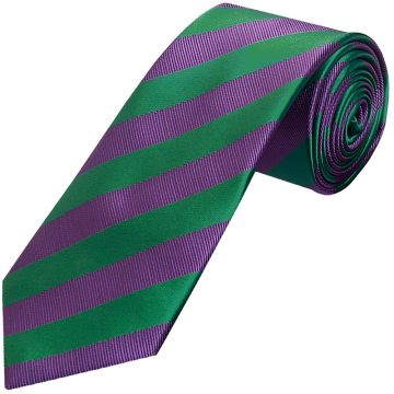 Green and Purple Striped Classic Men's Tie