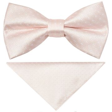 Pre Tied Blush Polka Dot Boys Bow Tie and Pocket Square Set