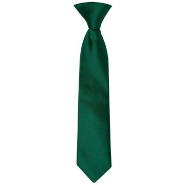 Pre Tied Bottle Green Satin Boys Tie Age 4-7
