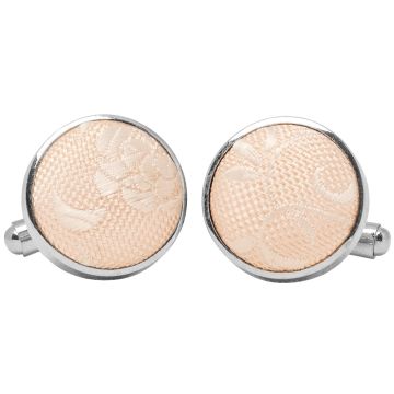 Light Peach and White Floral Cufflinks
