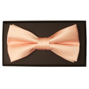 Plain Light Peach Handmade Mens Bow Tie