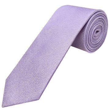 Plain Lavender Textured Silk Classic Men's Tie