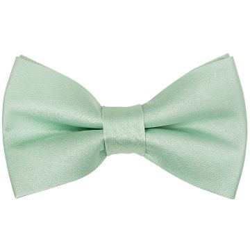 Pre Tied Moss Green Satin Silk Boys Bow Tie Age 4-7