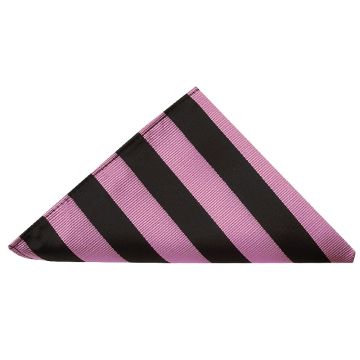 Black and Pink Striped Pocket Square