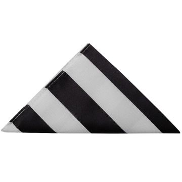 Black and White Stripe Satin Pocket Square