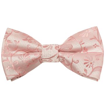 Pre Tied Rose Gold Floral Boys Bow Tie Age 8-11