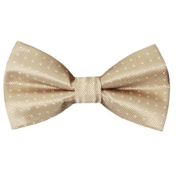 Pre Tied Champagne Polka Dot Boys Bow Tie Age 8-11
