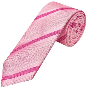 Slim Pink Striped Men's Tie