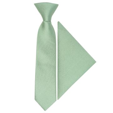 Pre Tied Sea Grass Silk Boys Tie and Pocket Square Set Age 4-7