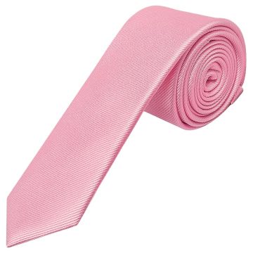 Blush Pink Silk Twill Skinny Mens Tie