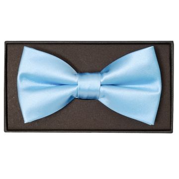 Plain Sky Blue Handmade Mens Bow Tie