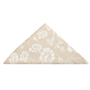 Champagne with White Floral Silk Pocket Square