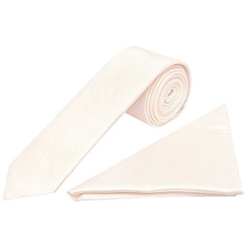Blush Diamond Skinny Men's Tie and Pocket Square Set