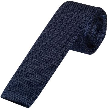 Navy Knit Skinny Men's Tie