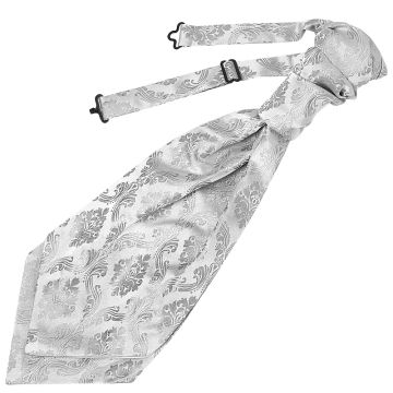 Silver Paisley Men's Cravat Tie