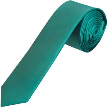 Plain Teal Satin Skinny Boys Tie