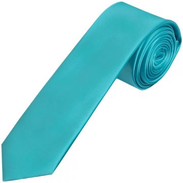 Turquoise Satin Skinny Boys Tie