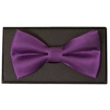 Plain Cadburys Purple Satin Silk Mens Bow Tie