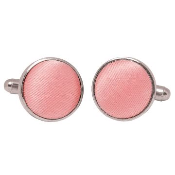 Plain Blush Rose Satin Cufflinks