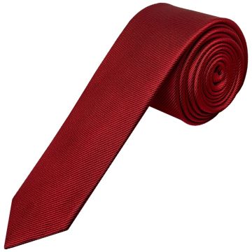 Red Silk Twill Skinny Mens Tie