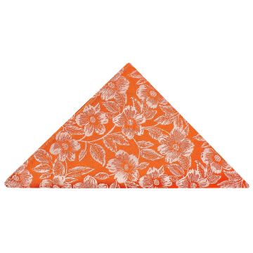 Orange Floral Silk Pocket Square
