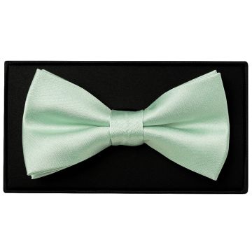 Plain Moss Green Satin Silk Mens Bow Tie