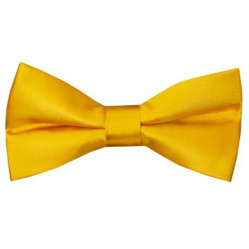 Pre Tied Bright Yellow Satin Boys Bow Tie Age 8-11