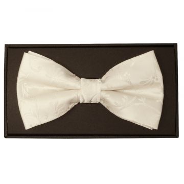 Ivory Floral Handmade Mens Bow Tie