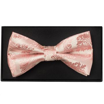 Rose Gold Paisley Handmade Mens Bow Tie