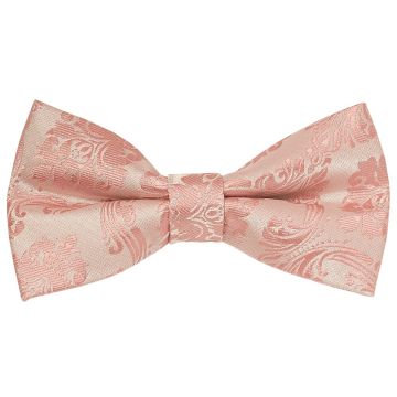 Pre Tied Rose Gold Paisley Boys Bow Tie Age 8-11
