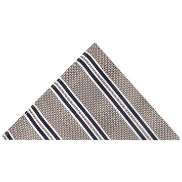 Silver Twin Stripe Pocket Square