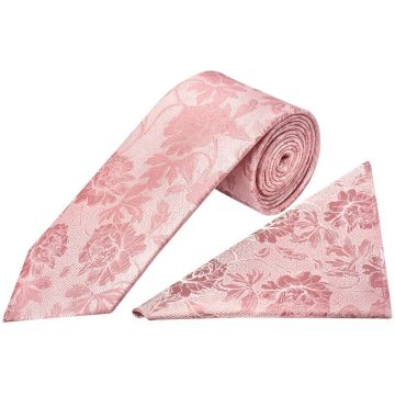 Rose Flower Classic Men's Tie and Pocket Square Set