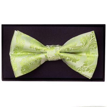Sage Green Paisley Handmade Mens Bow Tie