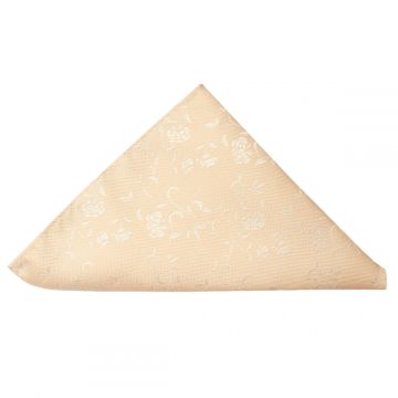 END OF SEASON STOCK Light Peach and White Floral Pocket Square
